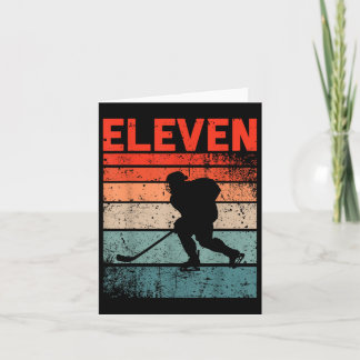 11th Birthday Retro Ice Hockey 11 Years Old Boy Gi Card