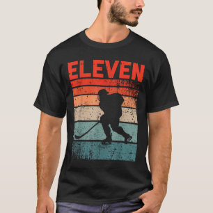 11th Birthday Retro Ice Hockey 11 Years Old Boy Gi T-Shirt