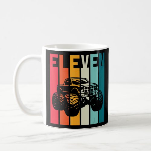 11th Birthday Retro Monster Truck Boys Girl Kid 11 Coffee Mug