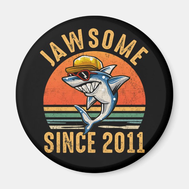 11th Birthday Shark 11 Year Old Jawsome Since 2011 Magnet (Front)