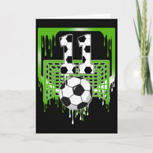 11th Birthday Soccer Ice Cream Drip 11 Year Old Pa Card