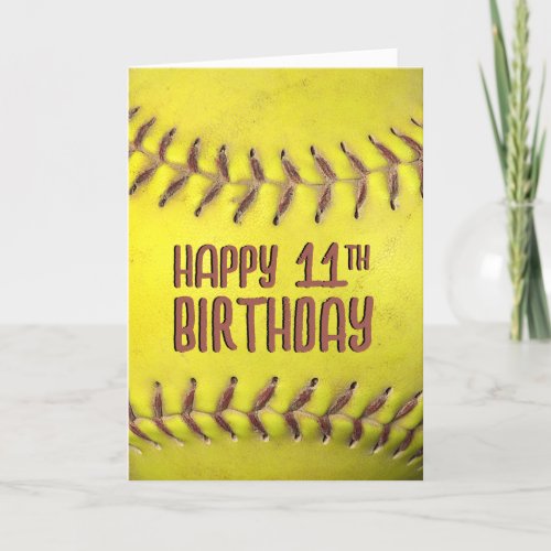 11th Birthday Softball Card