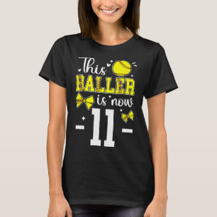11th Birthday Softll Girl Eleven Year Old Softll P T-Shirt