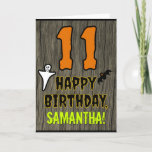 [ Thumbnail: 11th Birthday: Spooky Halloween Theme, Custom Name Card ]