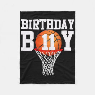 11th Birthday Sport 11 Years Old Bysketbyll 11 Boy Fleece Blanket