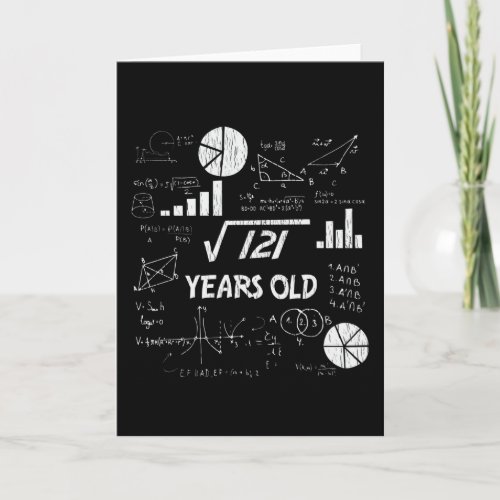 11th Birthday Square Root Math 11 Years Old Bday Card