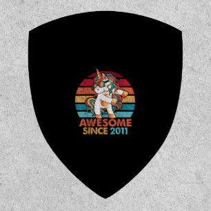 11th Birthday T-Shirt Awesome Since 2011 Unicorn F Patch