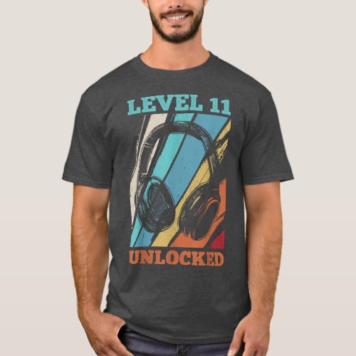 11th Birthday Video Gamer Level 11 Unlocked  T_Shirt