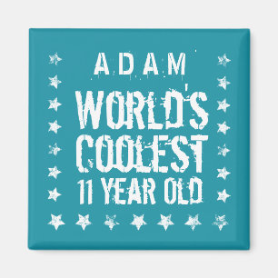 11th Birthday World's Coolest 11 Year Old Teal Z11 Magnet