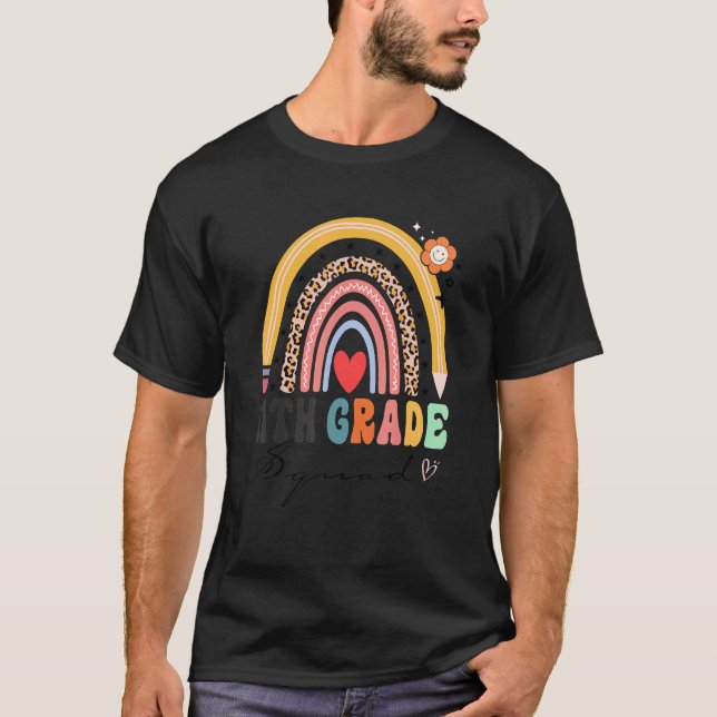 11th Eleventh Grade Squad Rainbow Awesome Teacher  T-Shirt (Front)