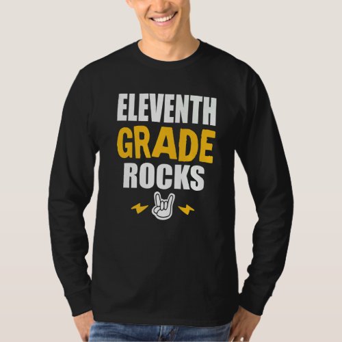 11th Grade Rocks  Back To School Music Teacher Stu T_Shirt