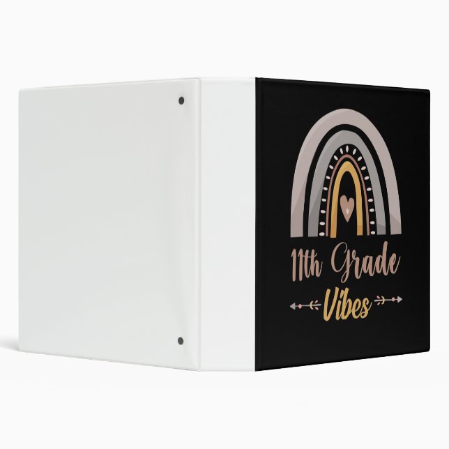 11th Grade Vibes Eleventh Grade Back to School 3 Ring Binder (Background)