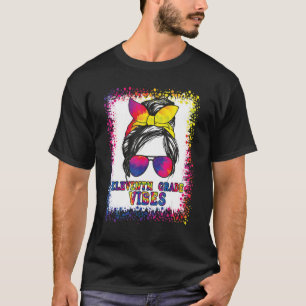 11th Grade Vibes Messy Bun Back To School Kids Gir T-Shirt