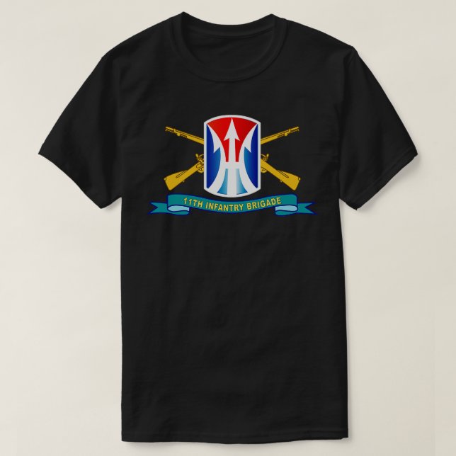 11th Infantry Brigade SSI w Br Ribbon X T-Shirt (Design Front)