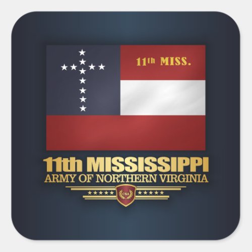 11th Mississippi Infantry Square Sticker