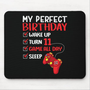 11th Perfect Birthday Gaming 11 Years Old Gamer Bo Mouse Pad