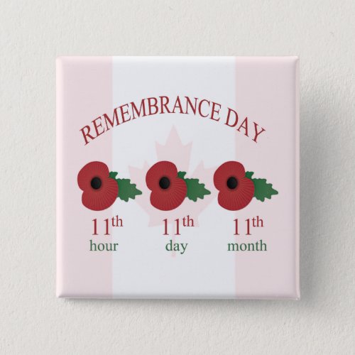 11th Remembrance Day Button