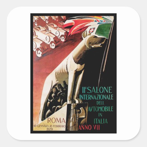 11th Salone Internazionale Automobile  Roma Square Sticker