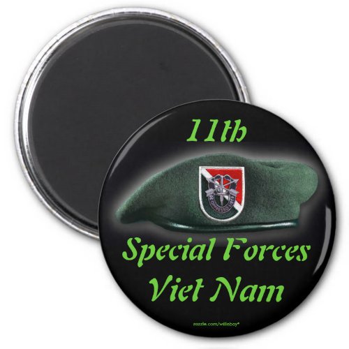 11th special forces Green Berets nam flash Magnet
