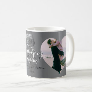 11th Steel (Rose) Wedding Anniversary 2 Photos  Coffee Mug