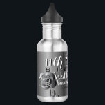 11th Steel Wedding Anniversary Stainless Steel Water Bottle<br><div class="desc">For your 11th wedding anniversary,  a lovely steel rose stainless steel water bottle with vintage font and your names and date. Such a fun,  elegant design to have with her throughout her day!</div>