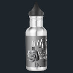 11th Steel Wedding Anniversary Stainless Steel Water Bottle<br><div class="desc">For your 11th wedding anniversary,  a lovely steel rose stainless steel water bottle with vintage font and your names and date. Such a fun,  elegant design to have with her throughout her day!</div>