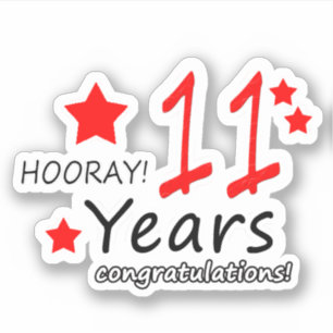 11th Wedding anniversary - 11 years Birthday Sticker