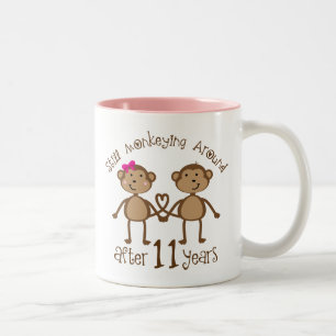 11th Wedding Anniversary Gifts Two-Tone Coffee Mug