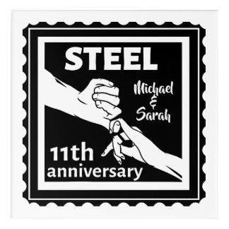 11th wedding anniversary holding hands acrylic print