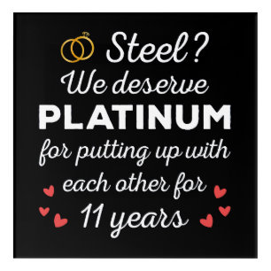 11th Wedding Anniversary I - Steel Funny Couple Acrylic Print