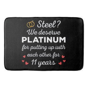 11th Wedding Anniversary I - Steel Funny Couple Bath Mat
