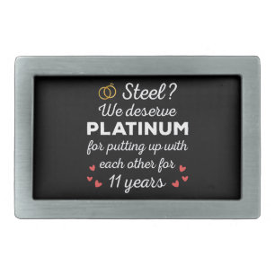 11th Wedding Anniversary I - Steel Funny Couple Belt Buckle