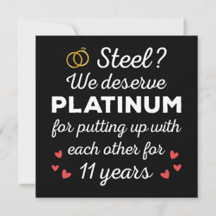 11th Wedding Anniversary I - Steel Funny Couple Card