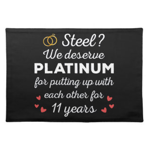 11th Wedding Anniversary I - Steel Funny Couple Cloth Placemat
