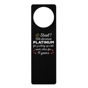 11th Wedding Anniversary I - Steel Funny Couple Door Hanger