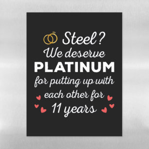 11th Wedding Anniversary I - Steel Funny Couple Magnetic Dry Erase Sheet