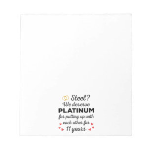 11th Wedding Anniversary I - Steel Funny Couple Notepad