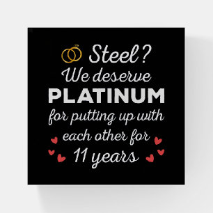11th Wedding Anniversary I - Steel Funny Couple Paperweight