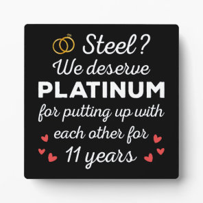 11th Wedding Anniversary I - Steel Funny Couple Plaque