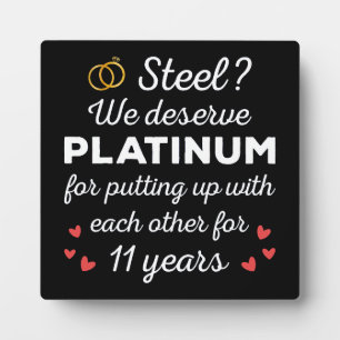 11th Wedding Anniversary I - Steel Funny Couple Plaque
