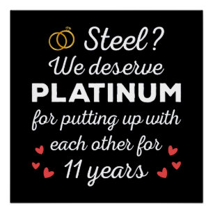 11th Wedding Anniversary I - Steel Funny Couple Poster