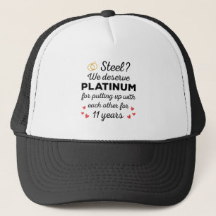 11th Wedding Anniversary I - Steel Funny Couple Trucker Hat