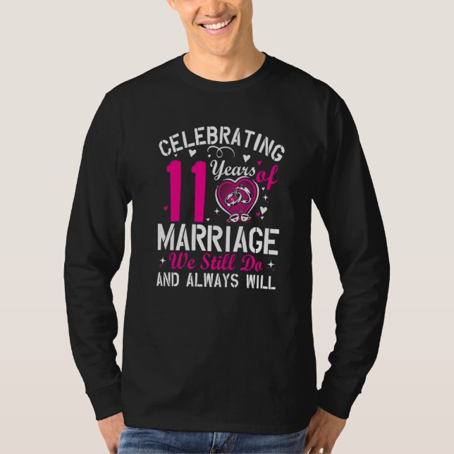 11th Wedding Anniversary Matching Couple Men Women T-Shirt (Front)