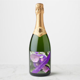 11th Wedding Anniversary, Sparkling Wine Label