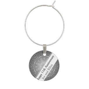 11th Wedding Anniversary, Steel Anniversary Wine Charm