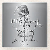 11th Wedding Anniversary Steel Rose