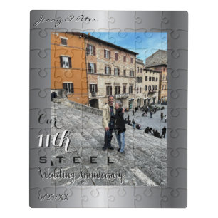 11th Wedding Anniversary Steel Rose Jigsaw Puzzle