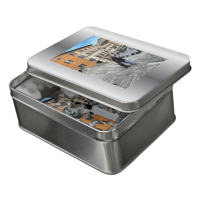 11th Wedding Anniversary Steel Rose Jigsaw Puzzle (Lid Open)