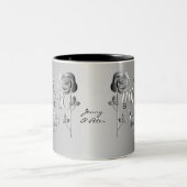 11th Wedding Anniversary with Steel Roses Two-Tone Coffee Mug (Center)