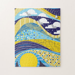 11x14 Abstract Sky Puzzle for Colorblind People